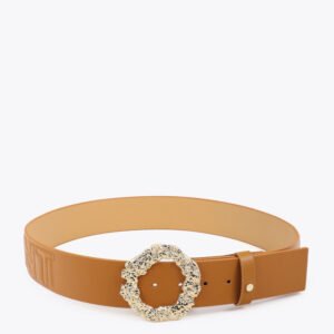 CINTURÓN HEBILLA CON TEXTURA CAMEL LOLA CASADEMUNT LS2606006