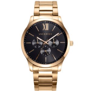 RELOJ DE HOMBRE ARMIS DORADO CRONOGRAFO ESFERA NEGRA VICEROY 401187-93