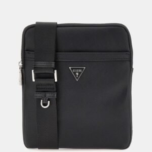 BOLSO BANDOLERA PIEL NEGRA ESSENTIAL GUESS HMECSAP3123