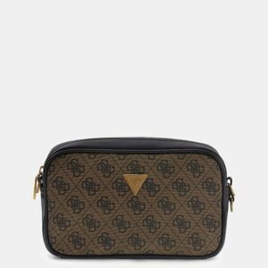 BOLSO DE MANO Y BANDOLERA MARRÓN LOGOTIPADO GUESS HMMILOP6150