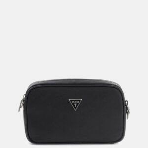 BOLSO BANDOLERA Y MANO PIEL NEGRA ESSENTIAL GUESS HMMISAP6150