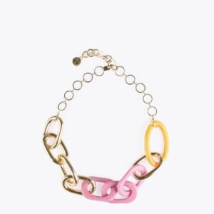 COLLAR ESLABONES NARANJA Y ROSA LOLA CASADEMUNT 22311001