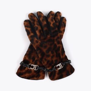 GUANTES BLACK-MARRON ANIMAL PRINT LC CIRCONITAS LOLA CASADEMUNT LF2507024
