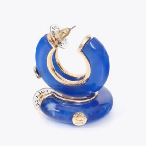 PENDIENTE ARO EN ACRLICO AZUL-METAL LOLA CASADEMUNT LS2603012