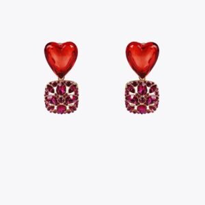 PENDIENTES CORAZÓN ROJO CON PIEDRAS LOLA CASADEMUNT LF2503038