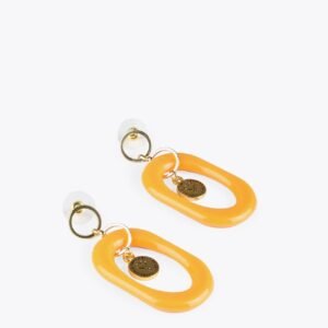 PENDIENTES ARO RECTANGULAR NARANJA LOLA CASADEMUNT 22310002