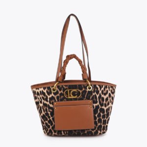 BOLSO SHOPPER LEOPARDO EFECTO PIEL MARRON LOLA CASADEMUNT LS2604033