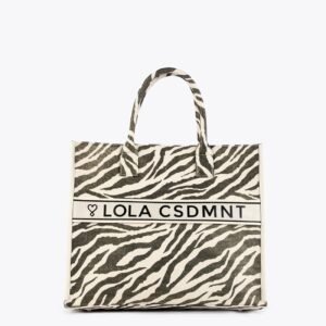 BOLSO SHOPPER CRUDO-MARRON CEBRA Y ANIMAL PRINT LOLA CASADEMUNT LS2404059
