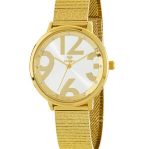 RELOJ MUJER MALLA MILANESA DORADA ESFERA CHAMPAGNE NUMEROS DORADOS MAREA B41384/5