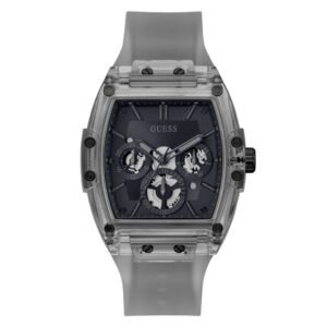 RELOJ HOMBRE CAUCHO GRIS ESFERA MULTIFUNCION CUADRADA NEGRA GUESS GW0203G9
