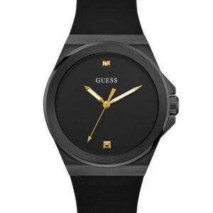 RELOJ HOMBRE CORREA CAUCHO Y ESFERA NEGRO GUESS GW0790G2