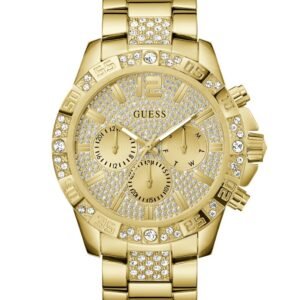RELOJ HOMBRE ARMI Y ESFERA MULTIFUNCION DORADA CIRCONITAS GUESS GW0796G2