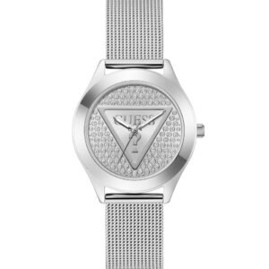 RELOJ MUJER MALLA MILANESA ESFERA CIRCONITAS Y TRIANGULO GUESS GW0835L1