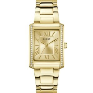 RELOJ MUJER ARMI DORADO ESFERA CHAMPAGNE RECTANGULAR CON CIRCONITAS GUESS GW0874L4