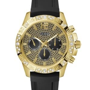 RELOJ HOMBRE CORREA CAUCHO ESFERA MULTIFUNCION DORADA GUESS GW0909G2