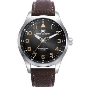 RELOJ DE HOMBRE CORREA DE PIEL DETALLES MOSTAZA MARK MADDOX HC0128-14