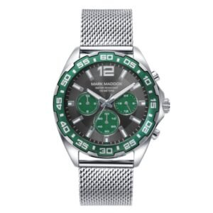 RELOJ DE HOMBRE MALLA MILANESA ESFERA DEPORTIVA CON CRONÓGRAFO VERDE MARK MADDOX HM0144-15