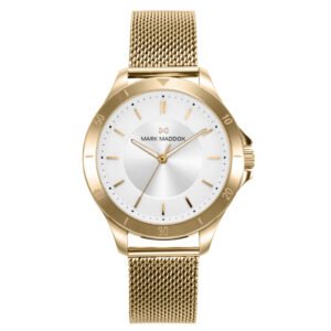 RELOJ MUJER MALLA MILANESA DORADA ESFERA BLANCA MARK MADDOX MM1017-07