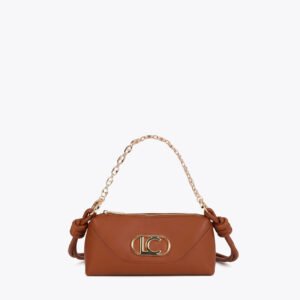 BOLSO BANDOLERA ASA NUDOS PIEZA INFERIOR MARRON LOLACASADEMUNT LS2604040