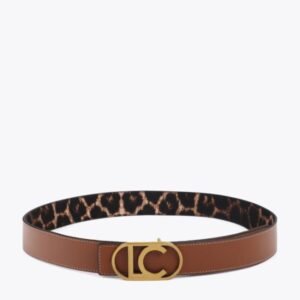 CINTURÓN REVERSIBLE CAMEL Y ANIMAL PRINT LOLA CASADEMUNT LS2606004