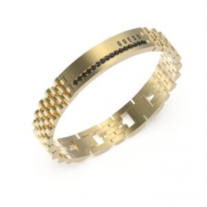 PULSERA HOMBRE ESLABONES Y CHAPA CHAPADO ORO GUESS JUMB03203JWYGT-U
