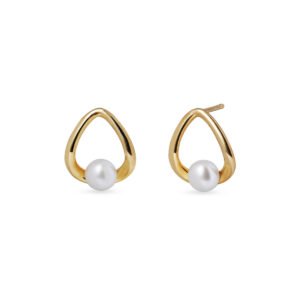 PENDIENTES CHAPADO ORO 18 KTES CON PERLA VIDAL Y VIDAL G4033