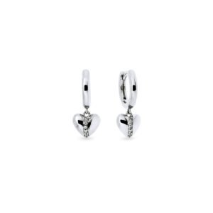 PENDIENTES ARO CON CORAZON EN PLATA DE LEY X28267