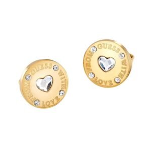 PENDIENTES CHAPADO ORO CORAZON CIRCONITA GUESS UBE70037