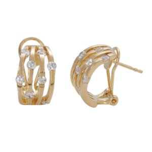 PENDIENTES CHAPADO ORO LEY 18 KTES CON CIRCONITAS VIDAL Y VIDAL G1990A