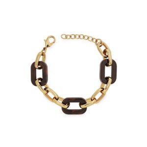 PULSERA CHAPADA ORO 18 KTES Y CAREY MARRON VIDAL Y VIDAL X9811218
