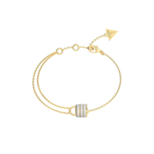 PULSERA CHAPADO ORO CANDADO CON CIRCONITAS GUESS JUBB05418JWYGS