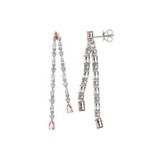 PENDIENTES LARGOS PLATA RODIO CON CIRCONITAS BLANCA SALVATORE 112A0308