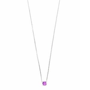 COLLAR PLATA RODIO CON PUNTO DE LUZ ROSA SALVATORE 136C0325