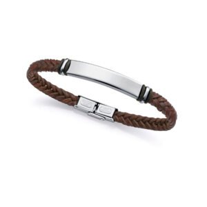 PULSERA HOMBRE ACERO Y PIEL MARON VICEROY 15180P01011