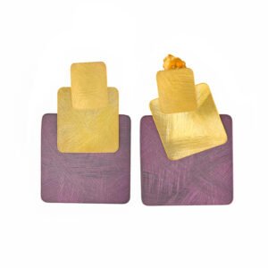 PENDIENTES PLATA CHAPADO DORADO Y LILA SALVATORE 203A0285