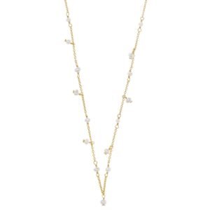 COLLAR PERLAS BLANCA PLATA CHAPADA DORADO SALVATORE 213C0084