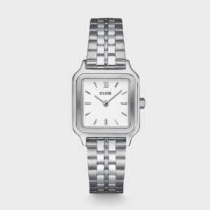 RELOJ CUADRADO GRACIEUSE MINI PLATEADO CON ESFERA BLANCA CLUSE CW11817