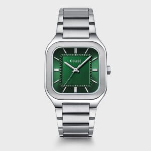 RELOJ CUADRADO QUADRUS ESFERA VERDE CLUSE CW25702