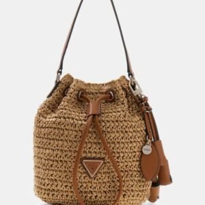 BOLSO BANDOLERA SAQUITO RAFIA NATURAL/CAMEL GUESS HWWG9923030
