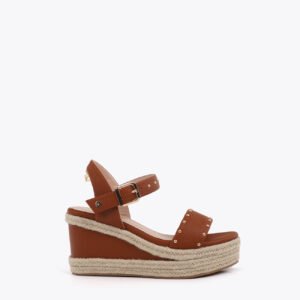 SANDALIA CUÑA MARRÓN CON SUELA EFECTO RAFIA LOLA CASADEMUNT LS2605027