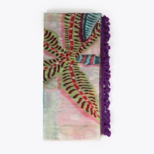 FOULAR/PAREO CON ESTAMPADO TROPICAL CON FLECOS LOLA CASADEMUNT LS2607013