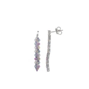 PENDIENTES LARGOS PLATA RODIO CON CIRCONITAS MULTICOLOR SALVATORE 136A0653