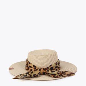 SOMBRERO CON LAZADA ESTAMPADA ANIMAL PRINT LOLA CASADEMUNT LS2607023