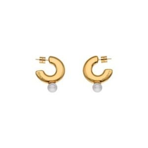 PENDIENTES ARO CON PERLA BLANCA PLATA DE LEY MAJORICA 17215.01.B.E00.906.1