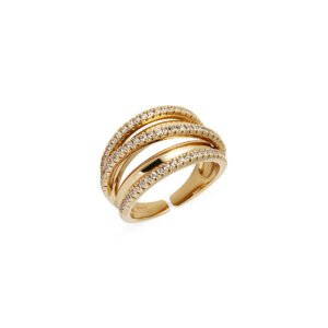 ANILLO MALLA CON CIRCONITAS CHAPADO VIDAL & VIDAL X476911618