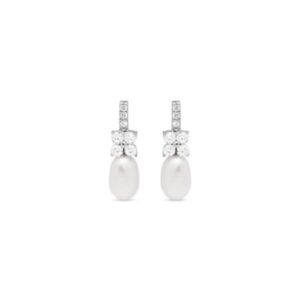 PENDIENTES LARGOS PLATA DE LEY 925 CON CRISTALES Y PERLA LUXENTER EV07311400