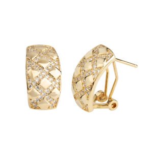 PENDIENTES CHAPADO ORO LEY ROMBOS VIDAL & VIDAL G3058