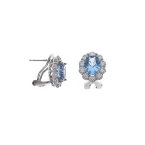 PENDIENTES PLATA RODIO CIRCONITA AZUL SALVATORE 136A0388