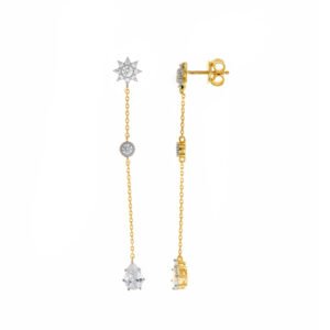 PENDIENTES PLATA CHAPADA DORADO ESTRELLA SALVATORE 136A0587