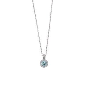COLLAR PLATA RODIO CIRCONITA VERDE AQUA SALVATORE 136C0242
